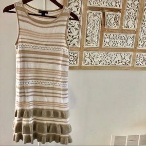 Very flattering knit cotton dress with frills